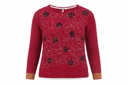 White Stuff Women's Red Geometric Pullover Jumper