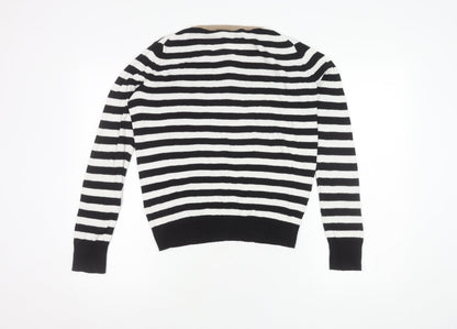 Gap Women's Black Striped Pullover Jumper M