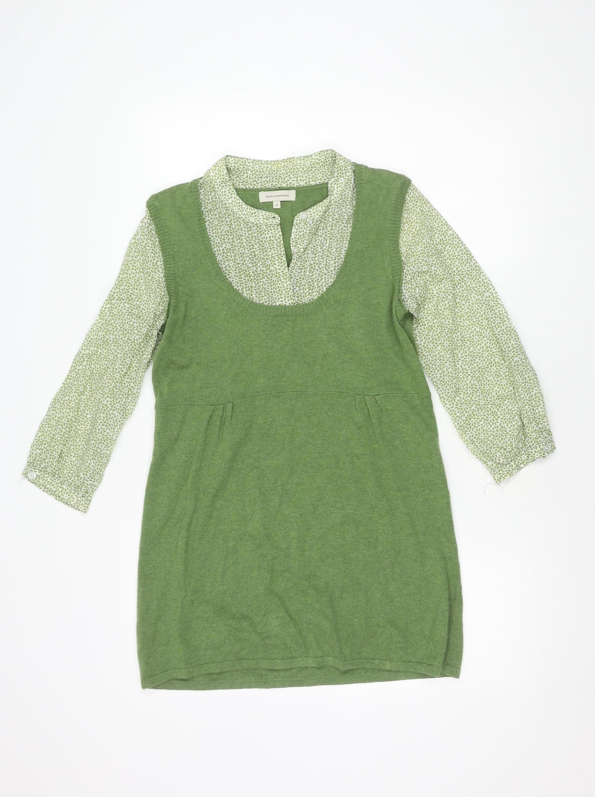 Rocha John Rocha Green Blouson Dress, Size 10, Women's Casual