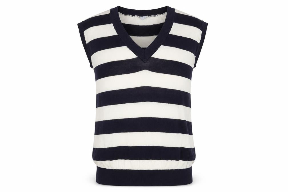 Oasis Women's Striped V-Neck Pullover Jumper, Size 12