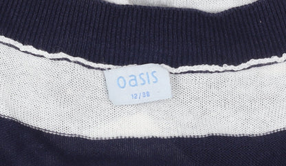 Oasis Women's Striped V-Neck Pullover Jumper, Size 12