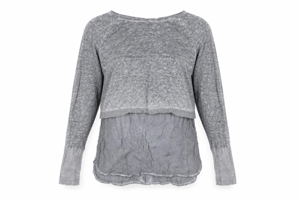 Mint Velvet Women's Grey Cropped Knit Top - Size 10