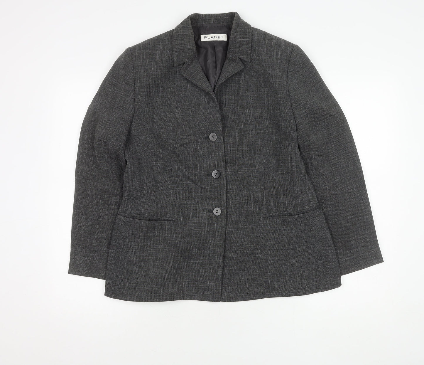 Planet Women's Grey Suit Jacket, Size 14, Classic Fit