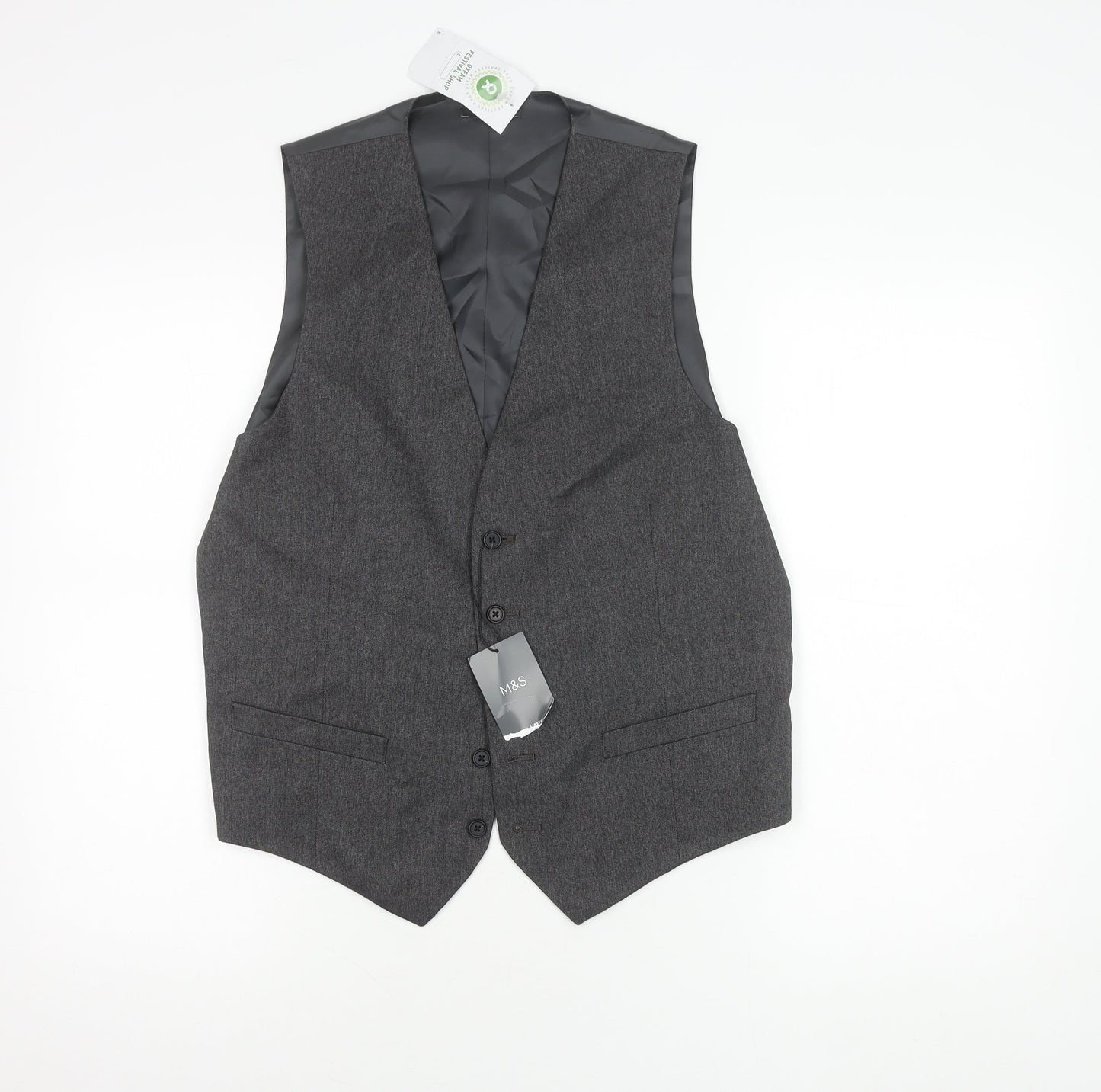Marks and Spencer Men's Grey Waistcoat 38 Regular Fit