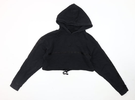 The Couture Club Women Black XS Cropped Hoodie