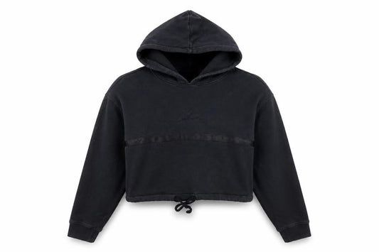 The Couture Club Women Black XS Cropped Hoodie