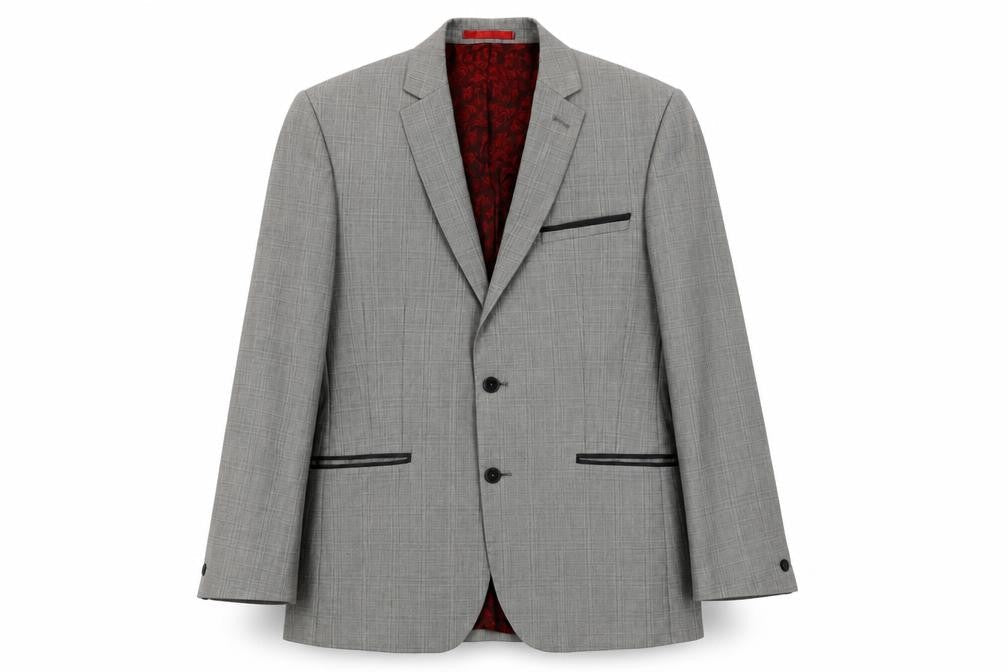 Red Herring Men's Grey Check Blazer, Size 40R