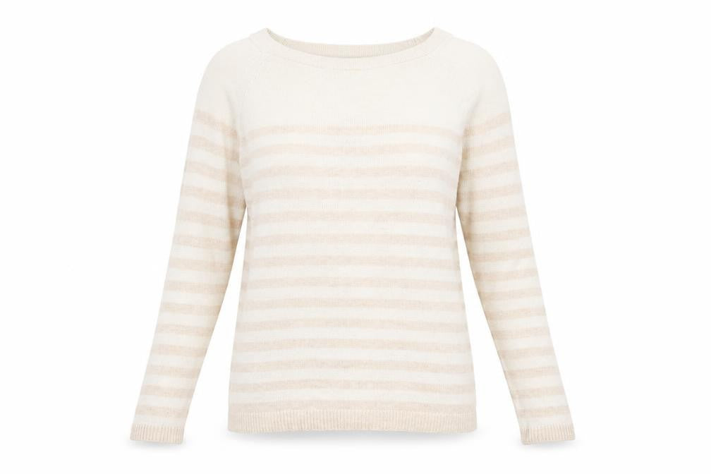 Gap Women's Beige Striped Pullover Jumper Size S