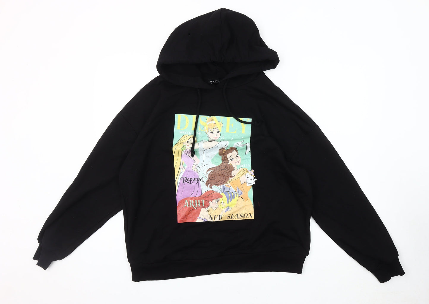 LCW Casual Women's Black Disney Princess Pullover Hoodie, L