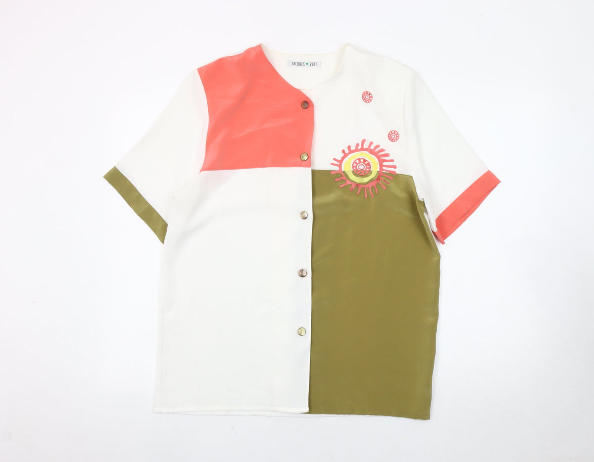 Jacques Vert Women's Multicoloured Button-Up Shirt Size 4