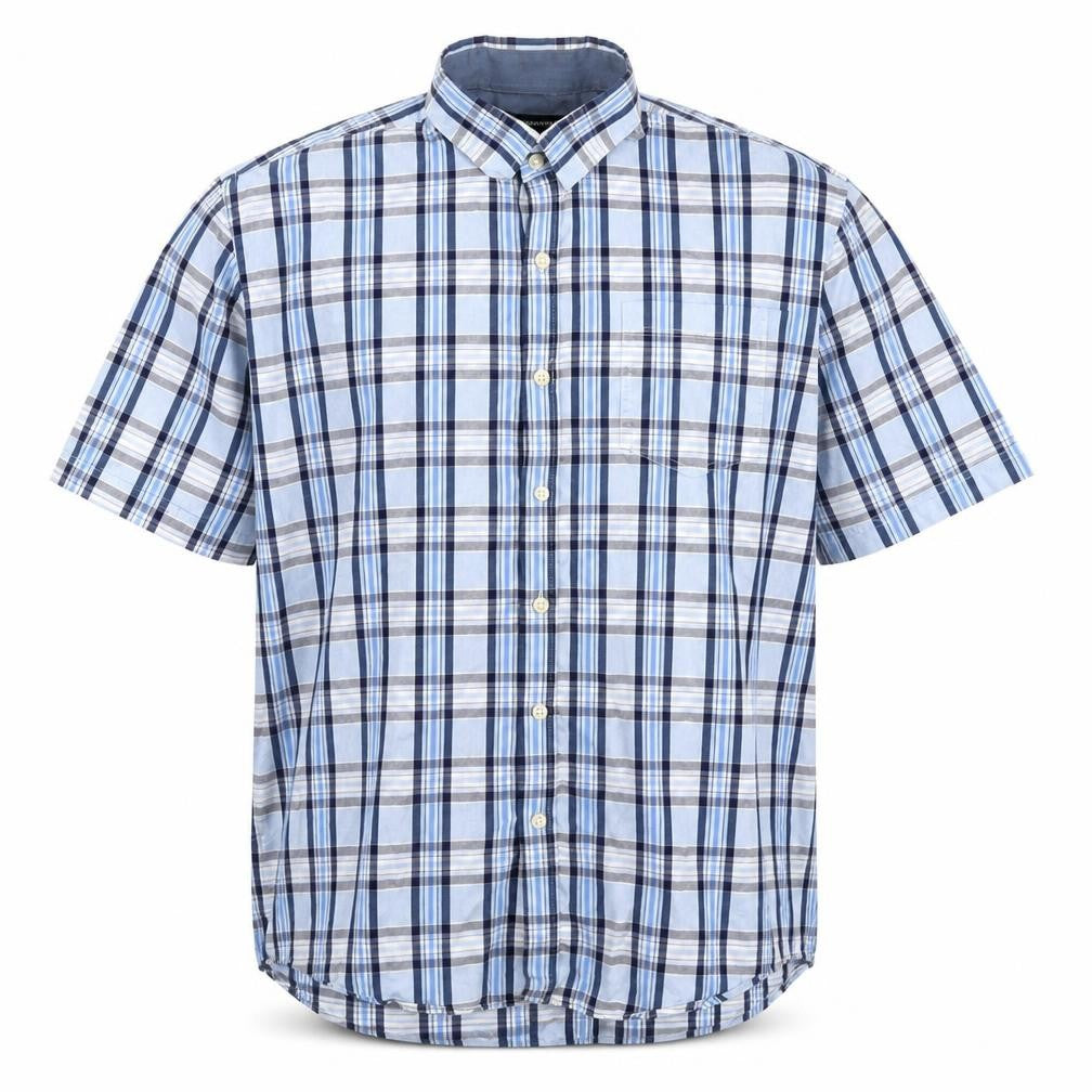 Greenwoods Men's Blue Medium Casual Check Shirt