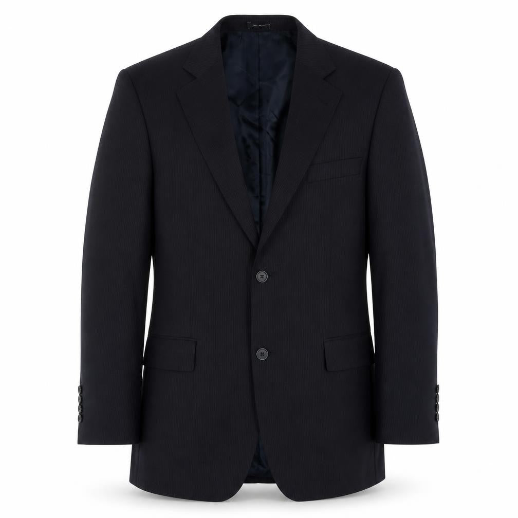 Tom English Men's Black Striped Blazer, 40R, Single-Breasted