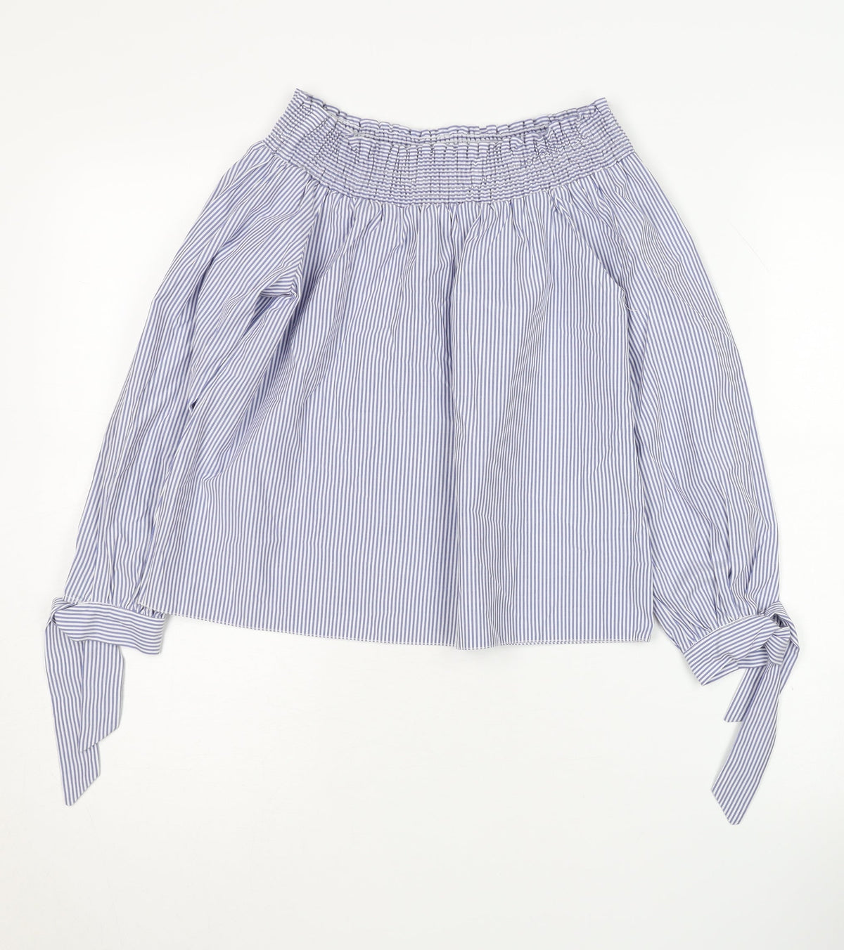 New Look Women's Blue Striped Off the Shoulder Blouse