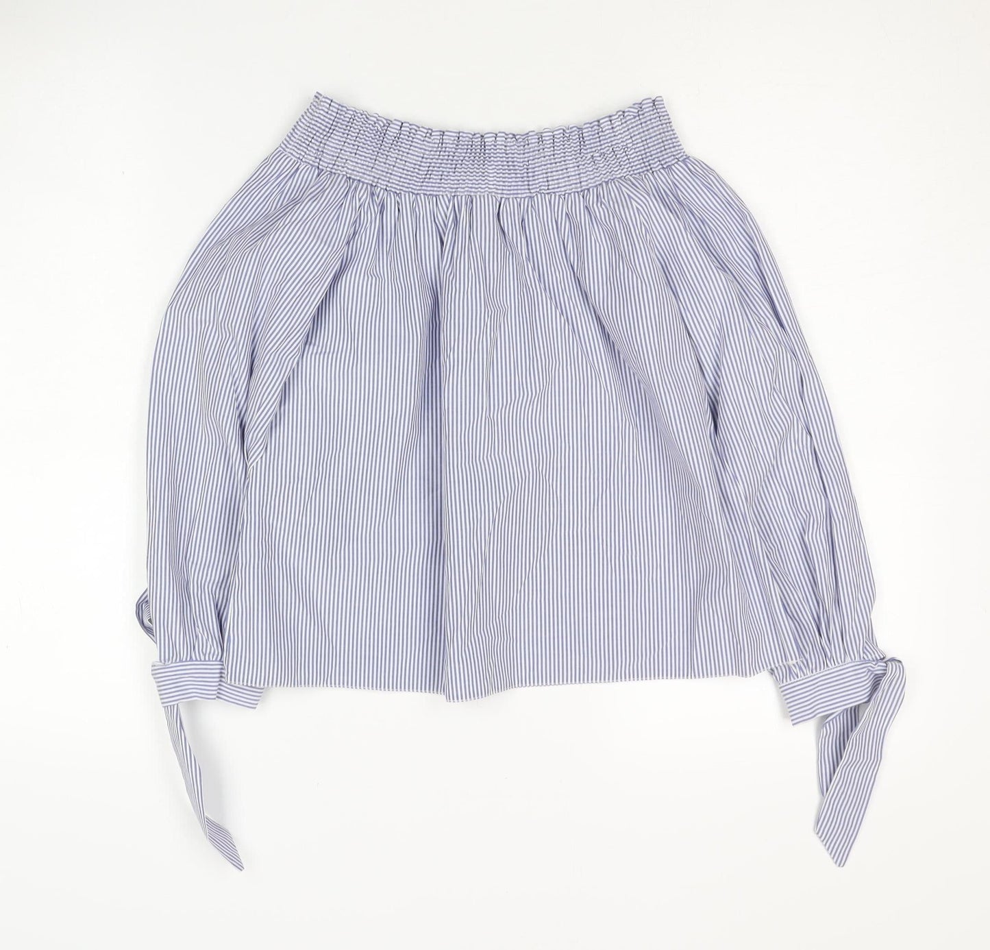 New Look Women's Blue Striped Off the Shoulder Blouse