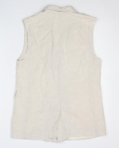 H&M Women's Beige Double-Breasted Waistcoat S