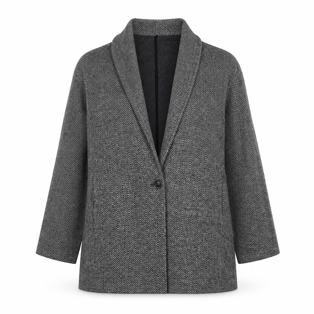 Pull&Bear Women's Grey Herringbone Blazer S
