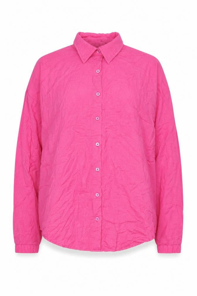 Boohoo Women's Pink Button-Up Shirt Size 10 Tall
