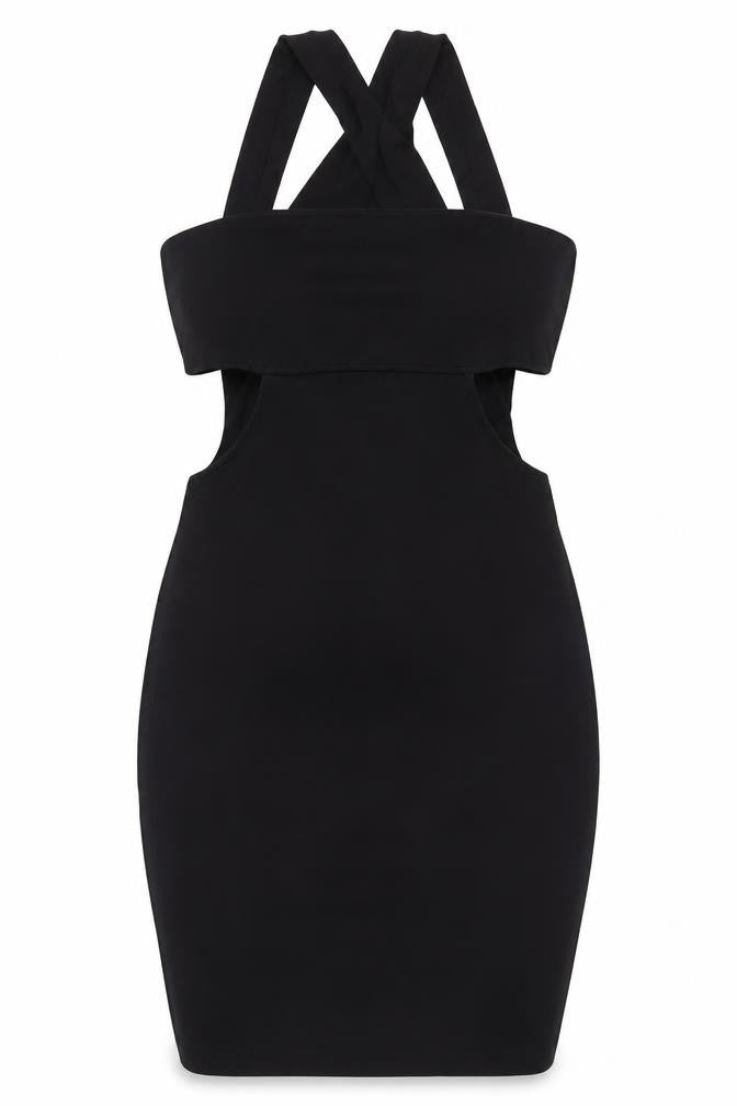 Zara Women's Black Sleeveless Backless Dress M