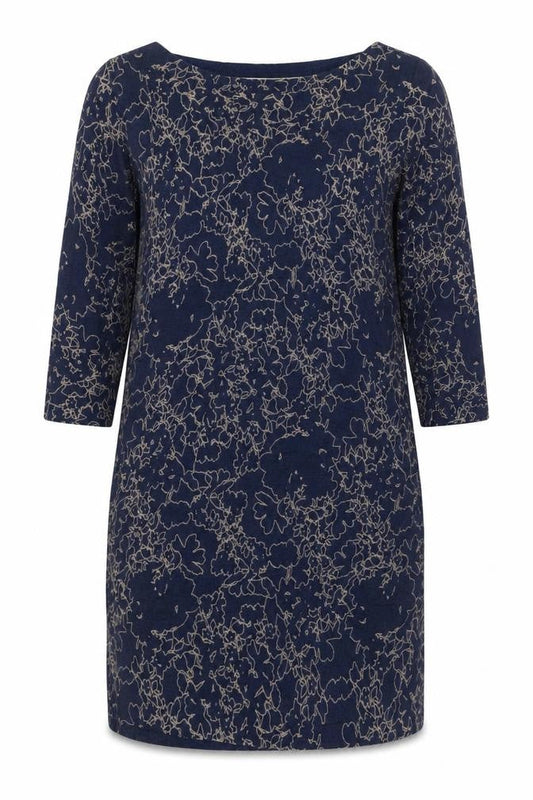 Next Women's Blue Floral Dress, Size 10, 3/4 Sleeve