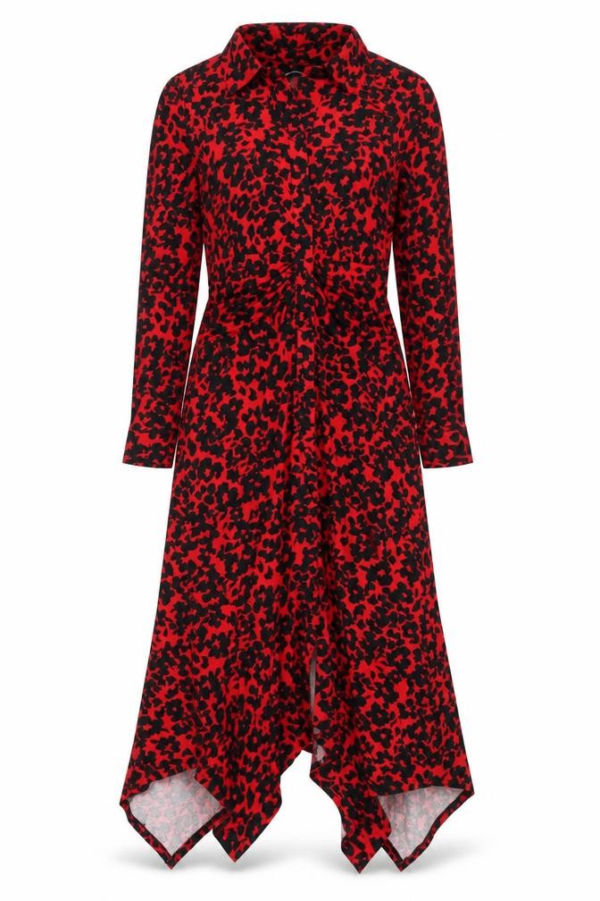 Monsoon Women's Red Animal Print Shirt Dress - S