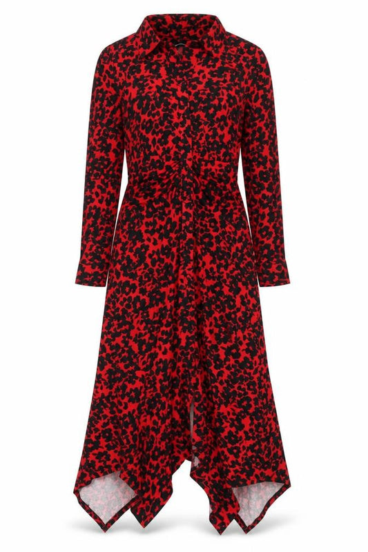 Monsoon Women's Red Animal Print Shirt Dress - S
