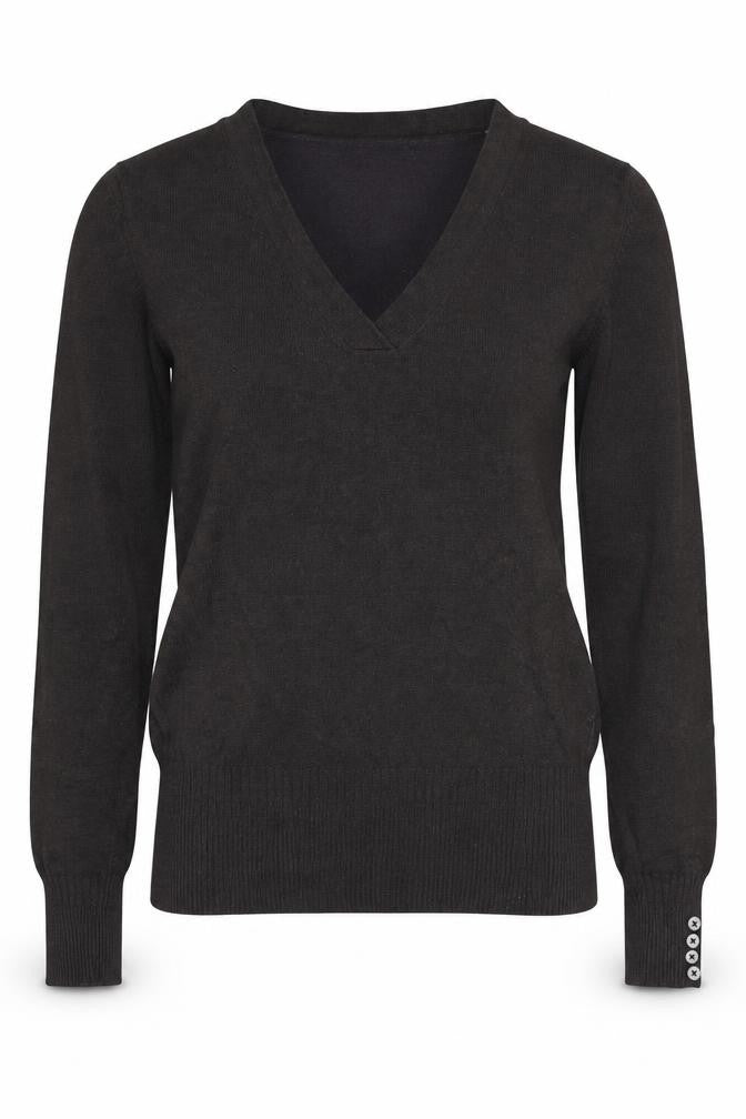 MNG Basics Women's Black V-Neck Pullover Jumper Size M