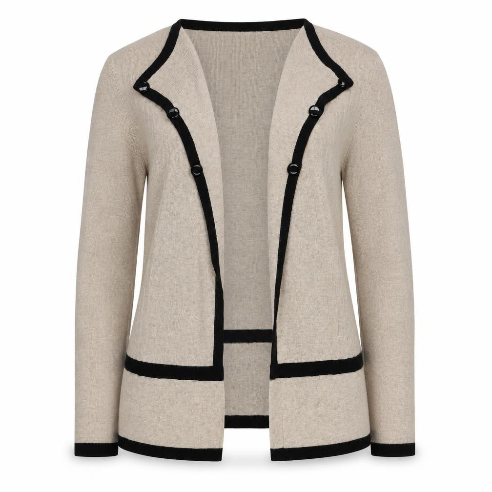 Per Una Women's Beige Open Front Cardigan Size 14 Button Open