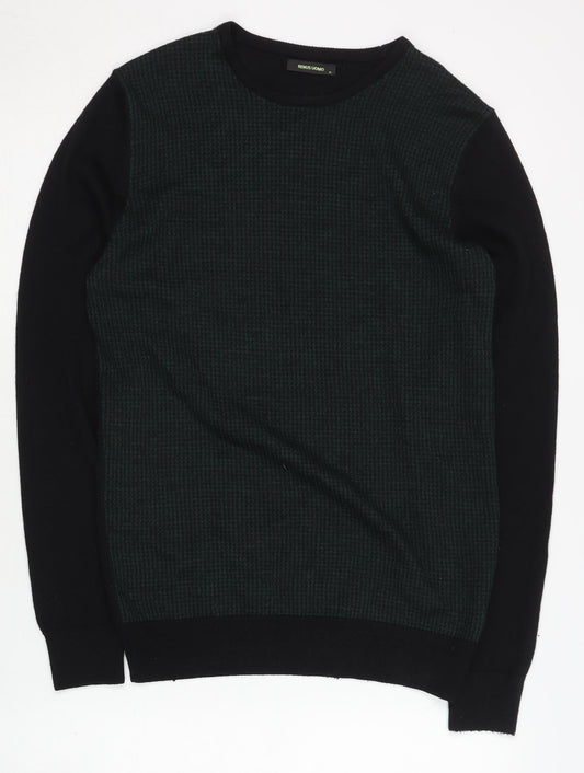 Remus Uomo Men's Black Wool Blend Pullover Jumper M