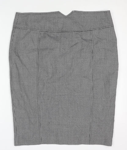 New Look Women's Black Houndstooth Pencil Skirt Size 16