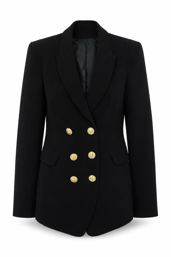 VILA Women's Black Double-Breasted Blazer XS
