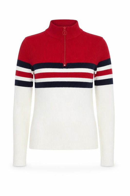 Urban Outfitters Womens Red Striped 1/4 Zip Sweatshirt Size S