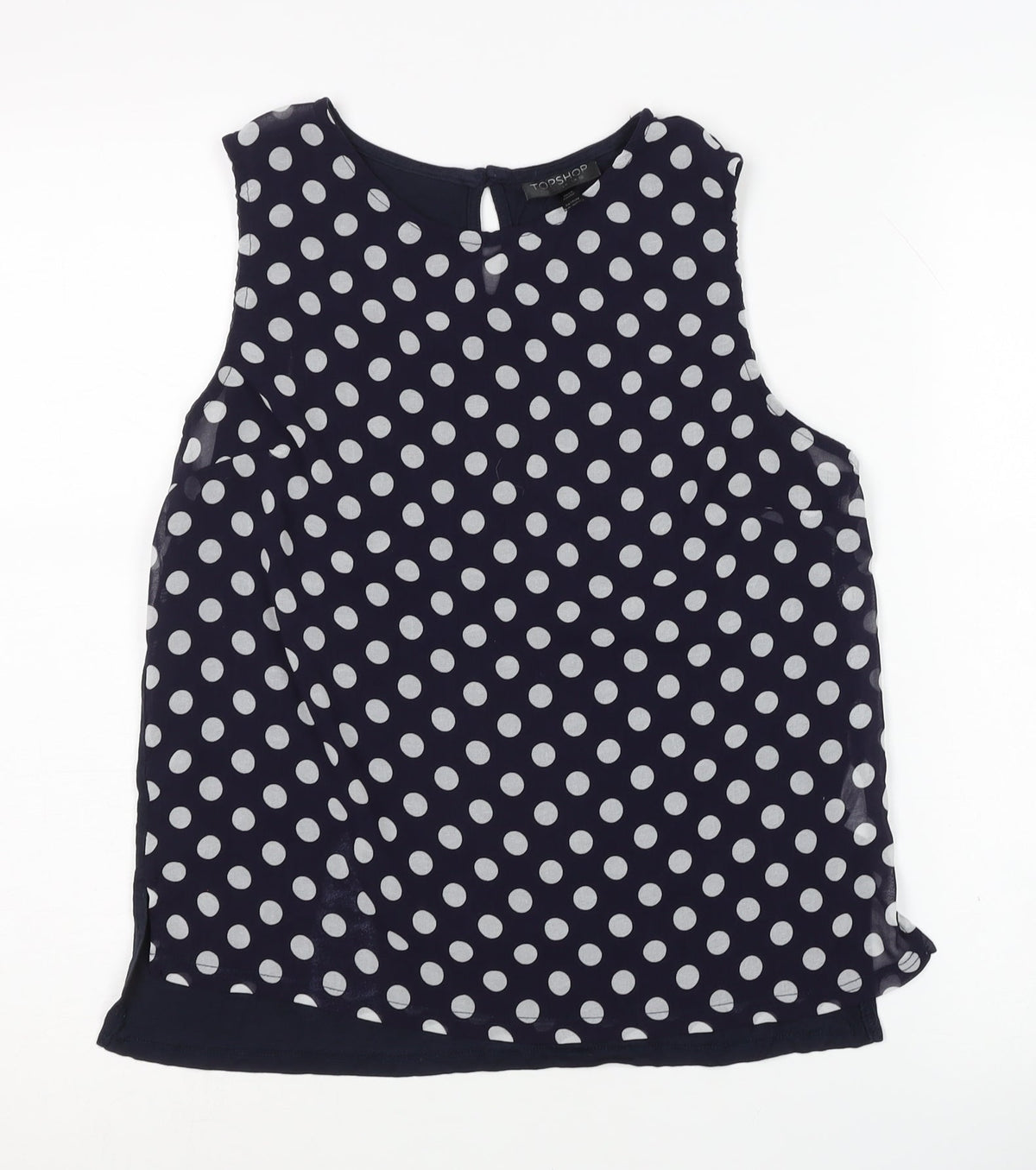 Topshop Women's Blue Polka Dot Blouse Size 10