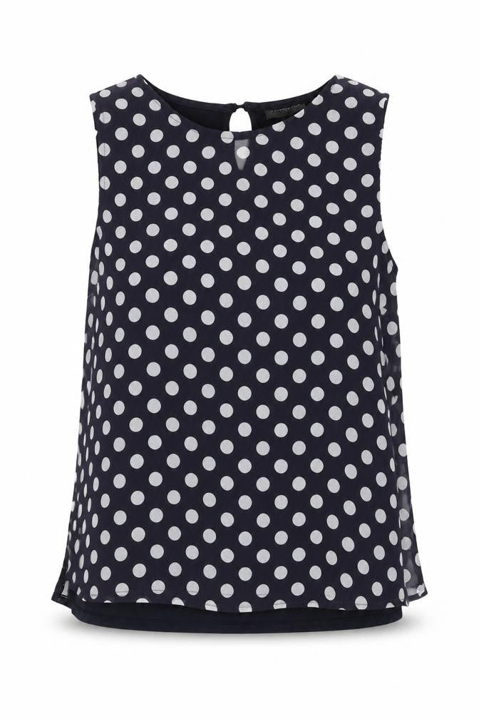 Topshop Women's Blue Polka Dot Blouse Size 10