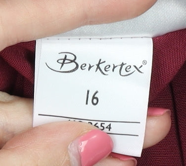 Berketex Women's Red Skirt Size 16 with Buttons
