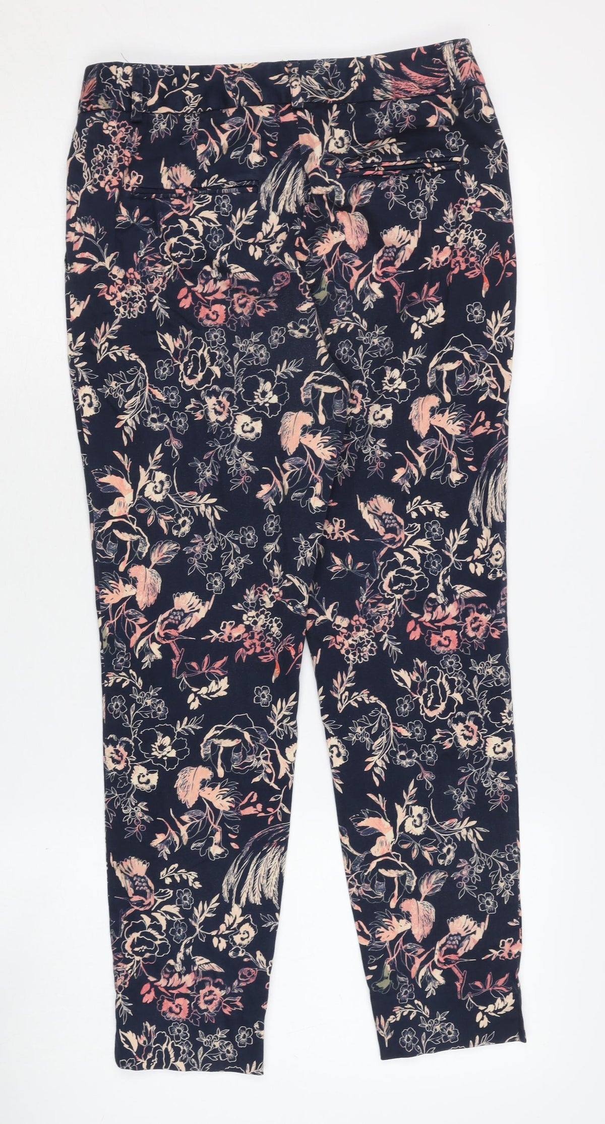 Noosnow Women's Blue Floral Trousers, Size 8