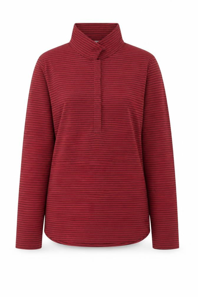 Rohan Women's Red Striped High Neck Sweatshirt Size 12