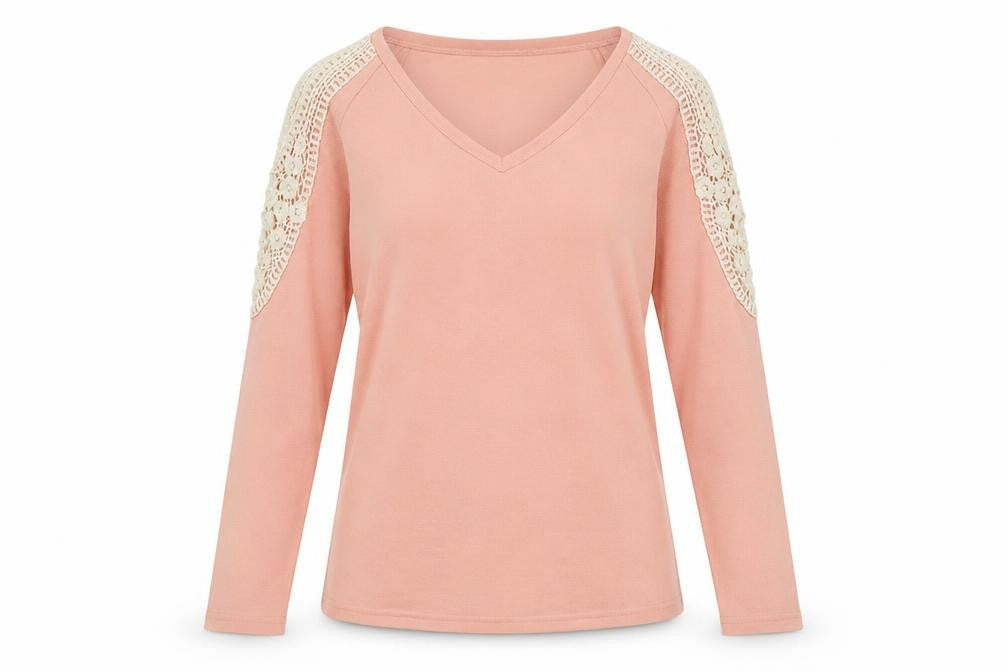 Boohoo Pink V-Neck Cold Shoulder Knit Jumper S