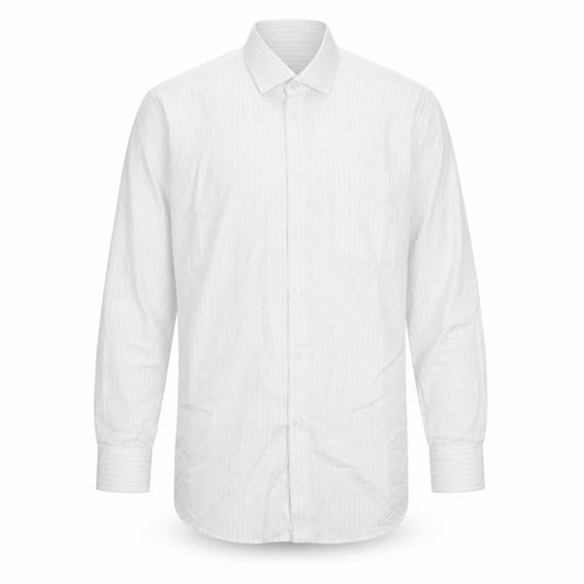Diner's Men's White Pinstripe Dress Shirt 15.5