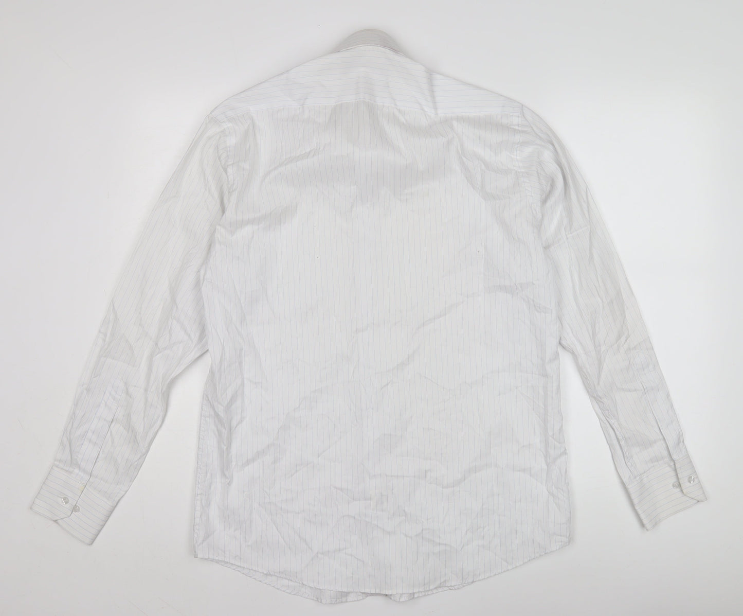 Diner's Men's White Pinstripe Dress Shirt 15.5