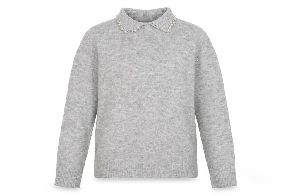 M&Co Women's Grey Collared Jumper Size 10