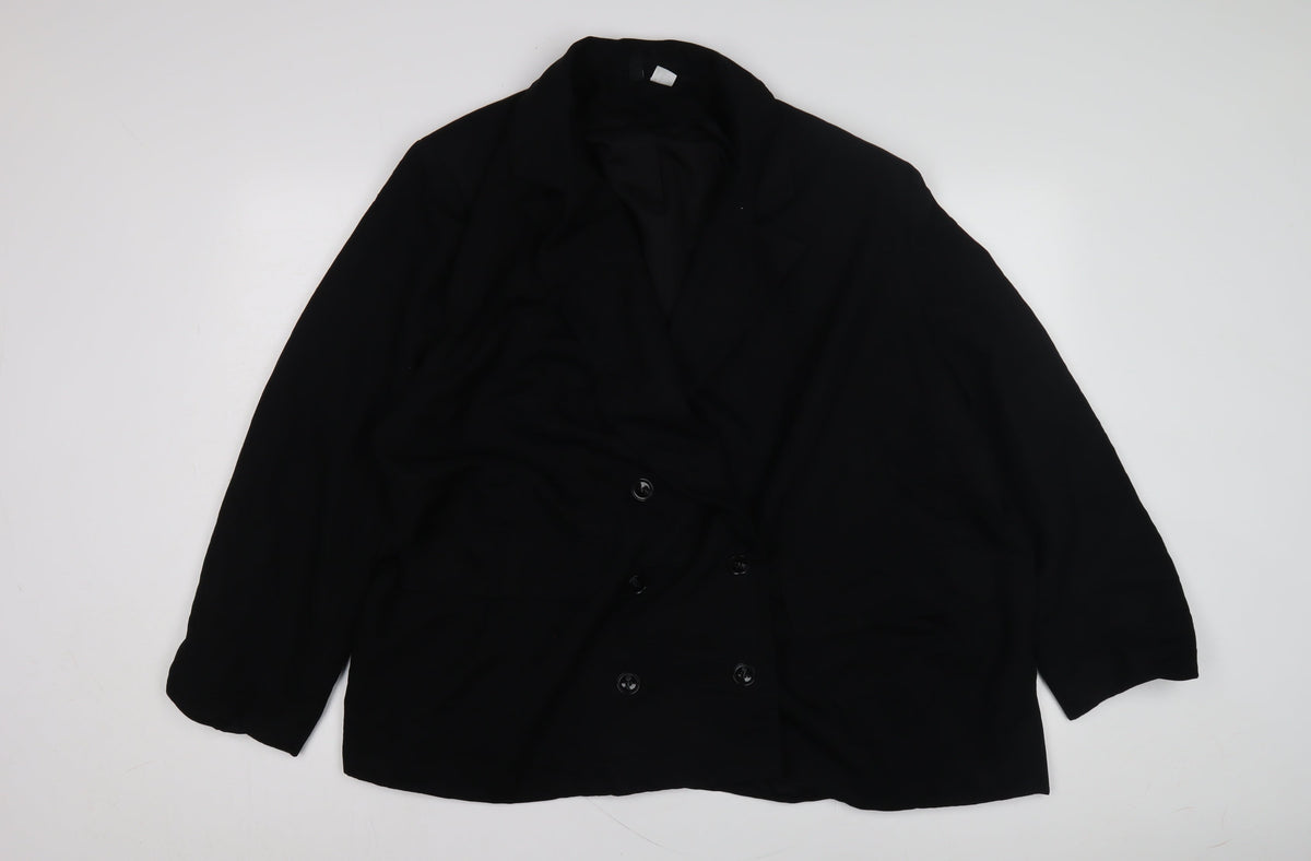 Women's Black XL Polyester Viscose Jacket - Lined