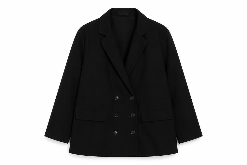 Women's Black XL Polyester Viscose Jacket - Lined