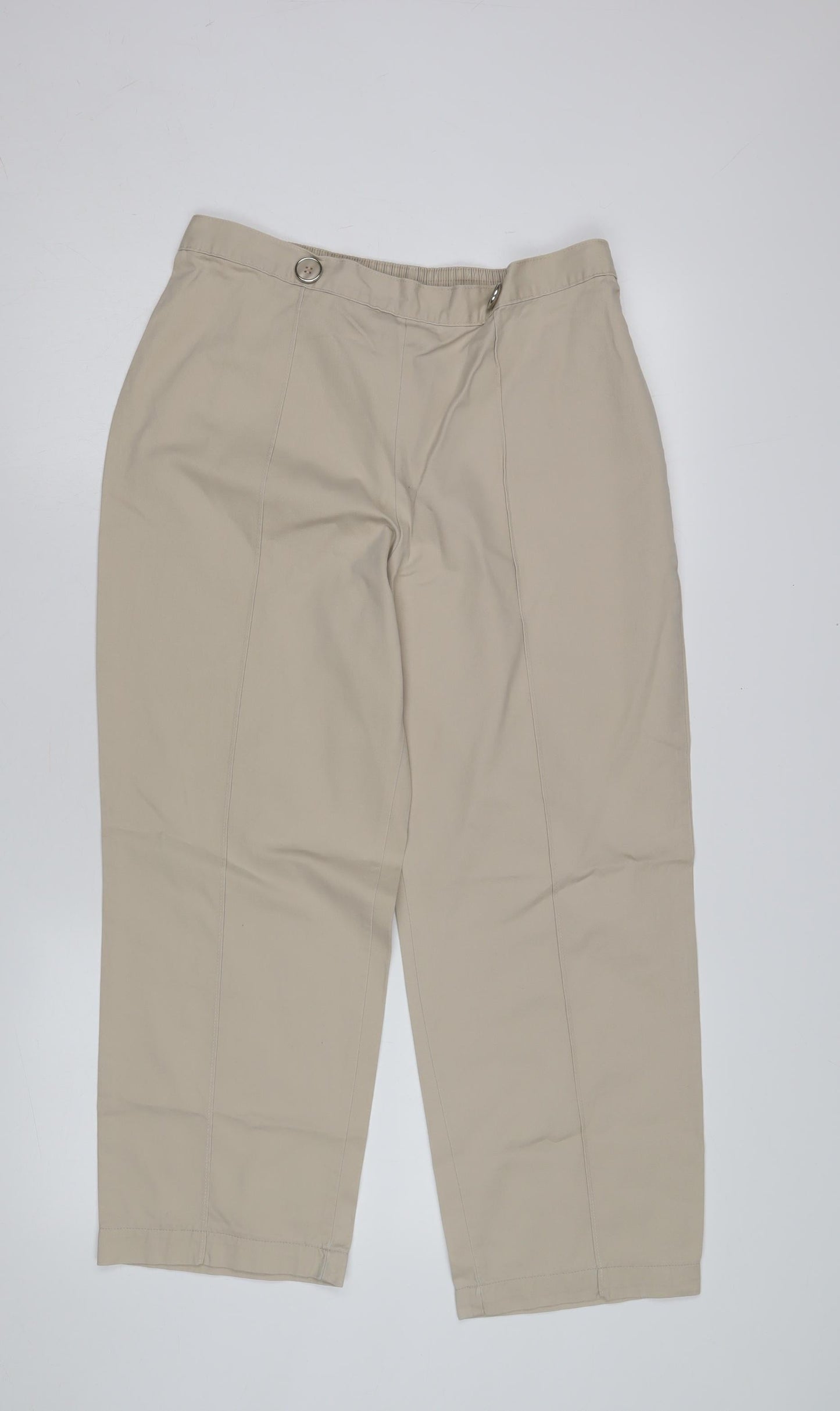 Mencel Women's Beige Regular Trousers Size 14