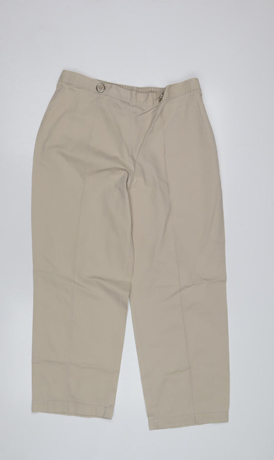 Mencel Women's Beige Regular Trousers Size 14