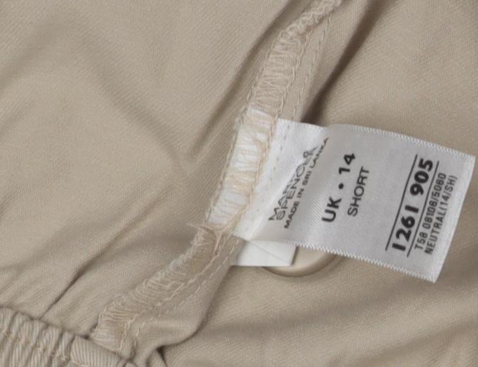 Mencel Women's Beige Regular Trousers Size 14