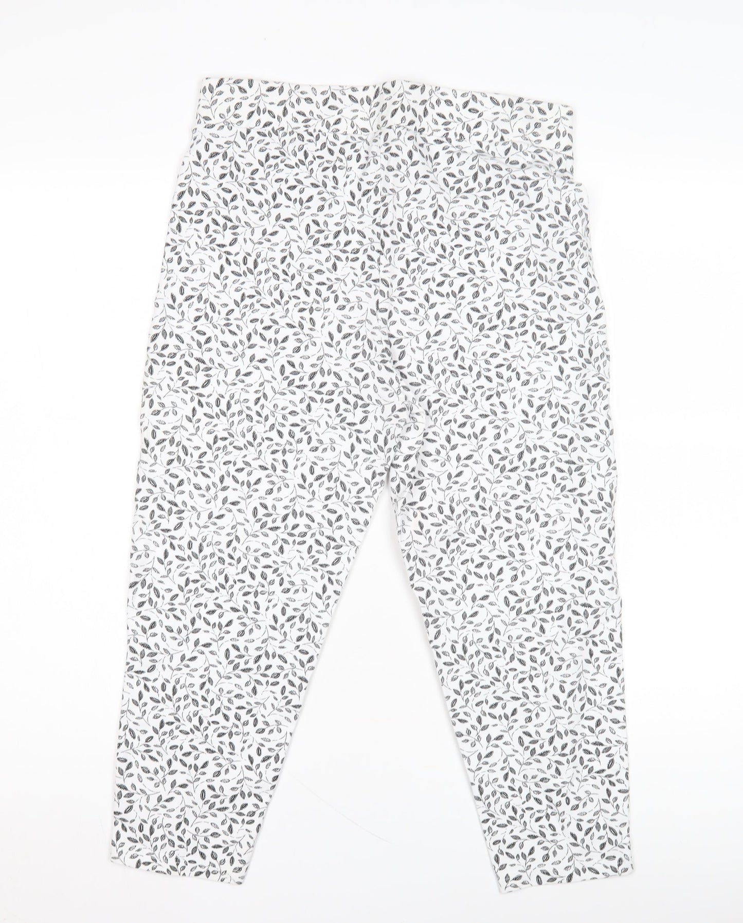 Bonmarché Women’s White Floral Leggings Size 14