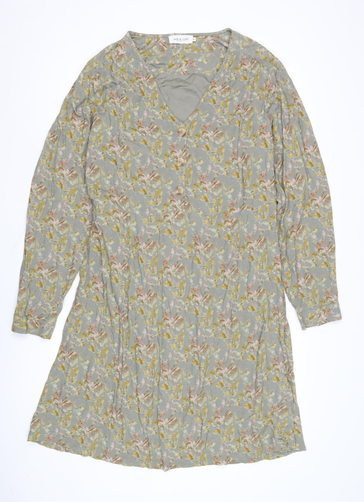 Indi & Cold Women's Floral Viscose Shift Dress XL
