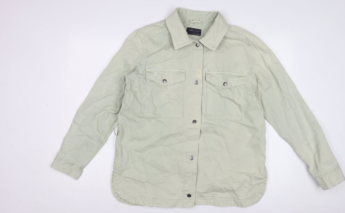 Marks & Spencer Women's Green Cotton Jacket, Size 12