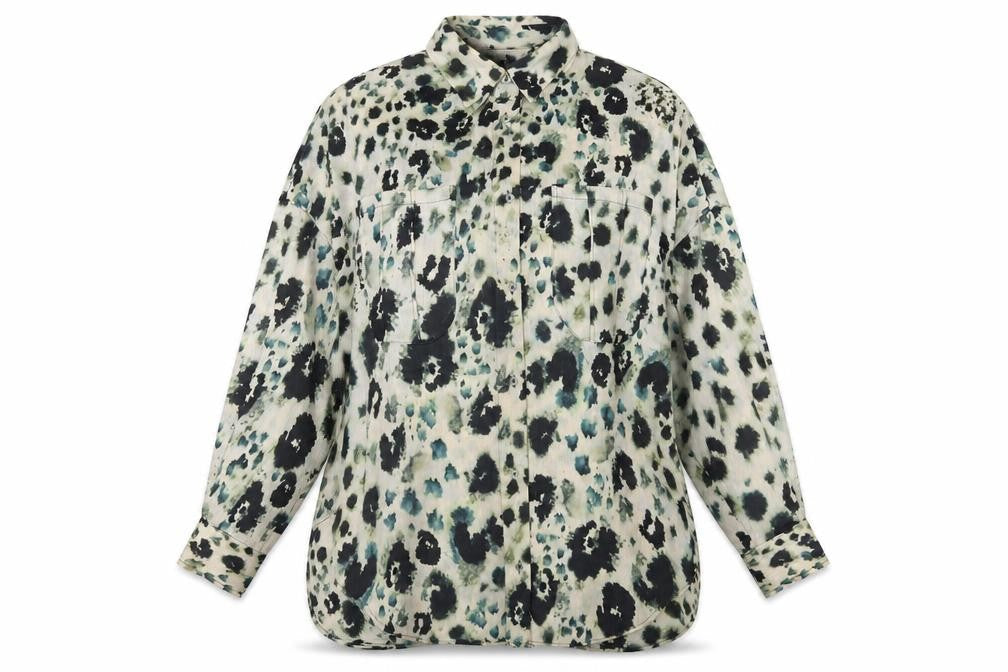 Zara Women's Multicoloured Animal Print Button-Up XS