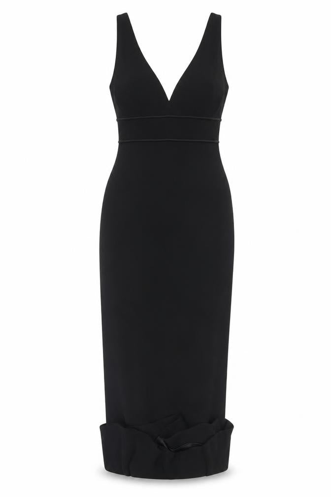 Marcelane Women's Black Sheath Midi Dress Size 14